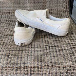 Vans white canvas slip-on